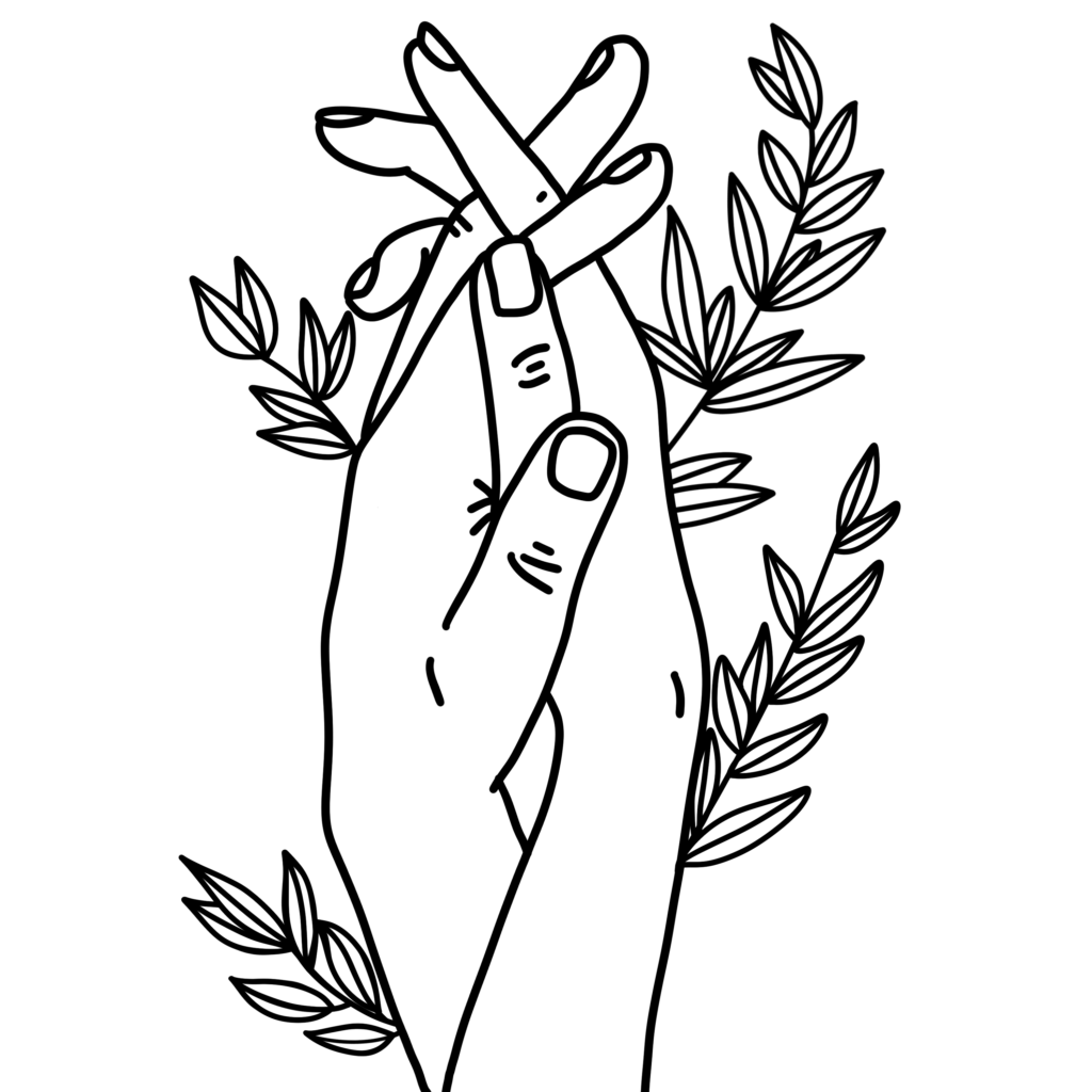 Botanical SVG - Botanical Holding Hands Line Art
