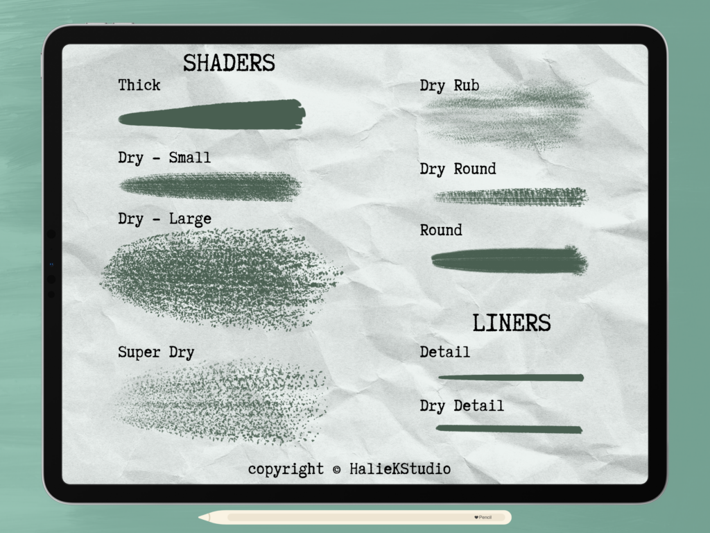 HalieKStudio Procreate gouache art brushes