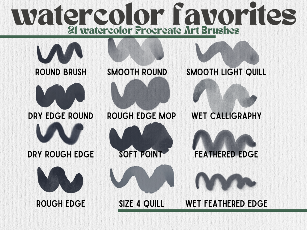 HalieKStudio Procreate watercolor art brushes