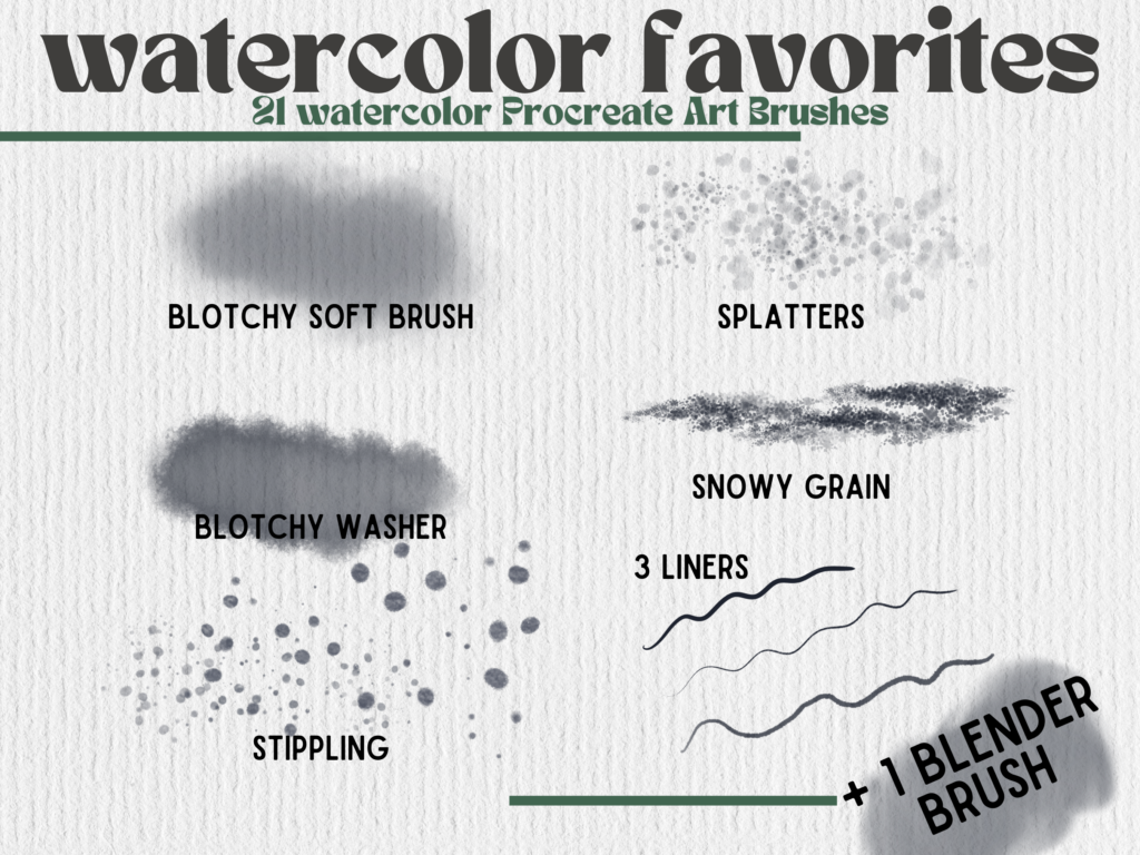 HalieKStudio Procreate watercolor art brushes