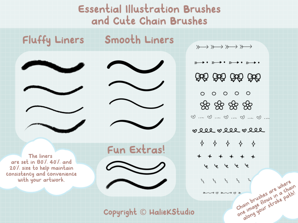 haliekstudio kawaii brushes
