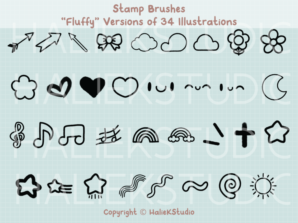 haliekstudio kawaii brushes