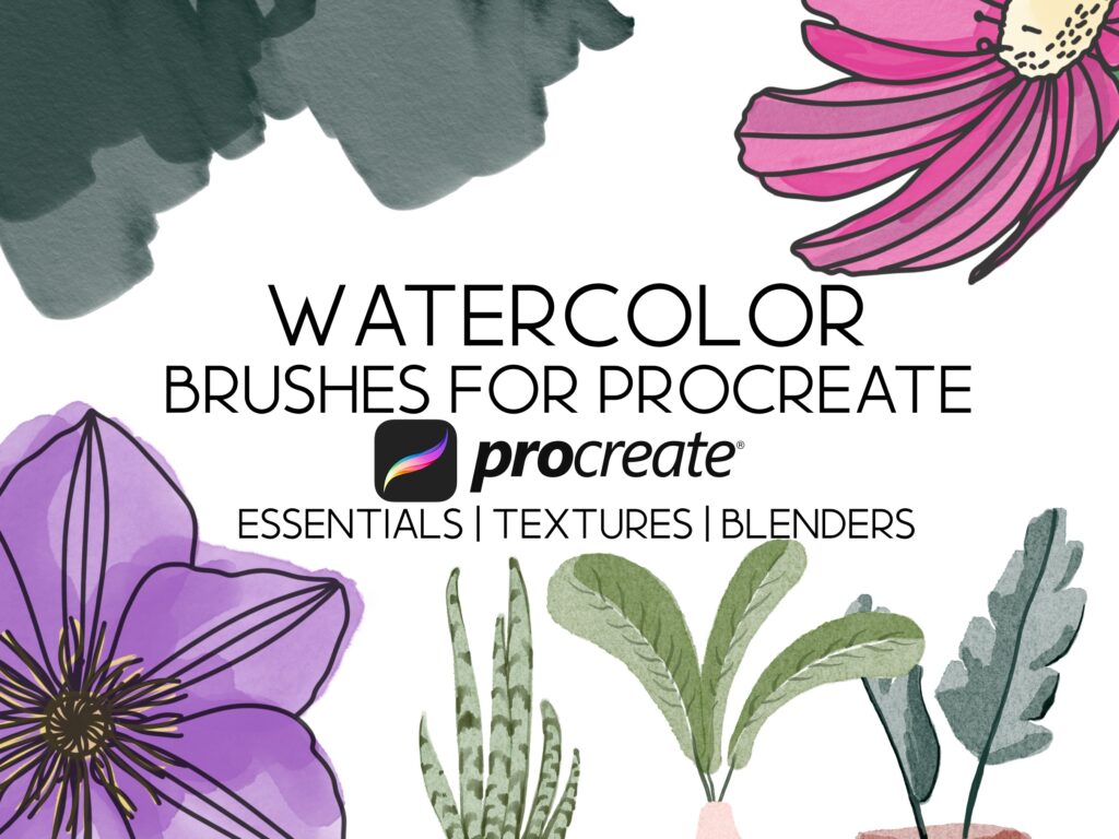 HalieKStudio Procreate watercolor art brushes