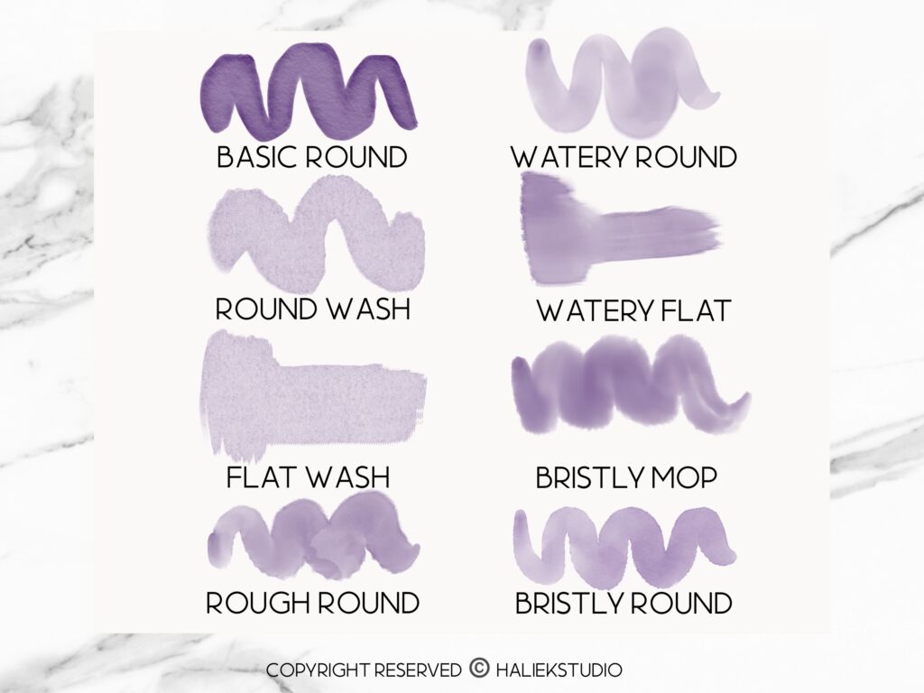 HalieKStudio Procreate watercolor art brushes
