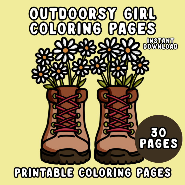 Outdoorsy Girl Digital Coloring Book